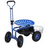 Sunnydaze Garden Cart Rolling Scooter