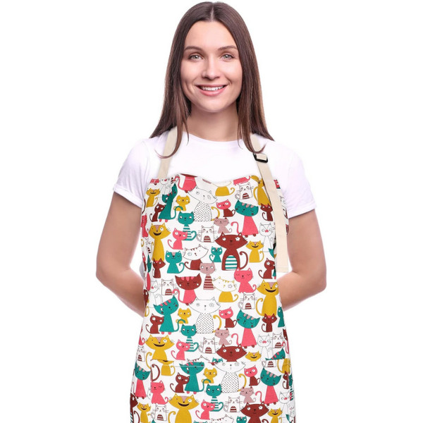 Cat-Printed Apron