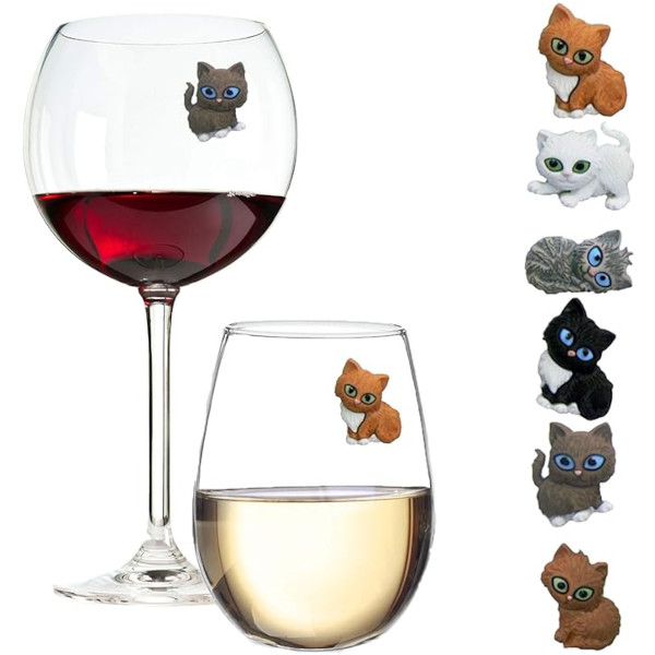 Cat Wine Charms