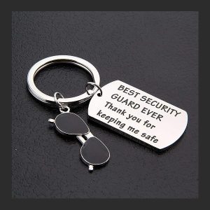 "Thank you for keeping me safe" Personalized Keychain