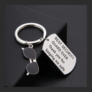 "Thank you for keeping me safe" Personalized Keychain