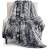 Bedsure Soft Fuzzy Faux Fur Throw Blanket Grey